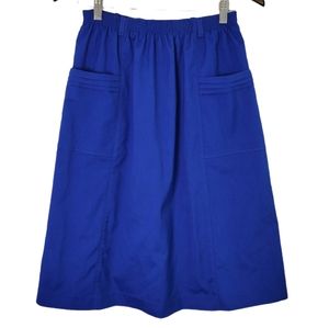 White stage women's blue elastic waist skirt